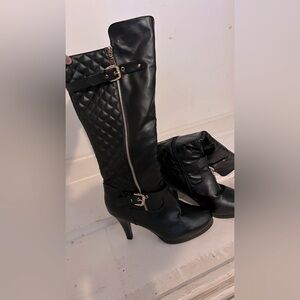 Top moda black heeled boots